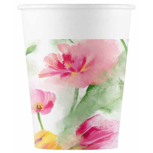 Spring Flowers 7 oz Paper Cups, 8 Pack
