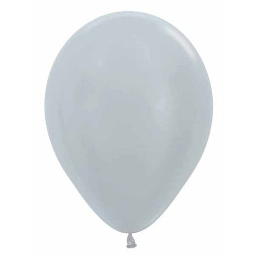 Metallic Silver 5-Inch Latex Balloons, 100 Count
