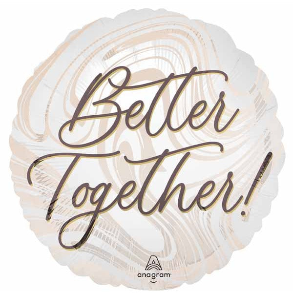 Satin Marble Wedding Round Foil Balloon, 18 Inch
