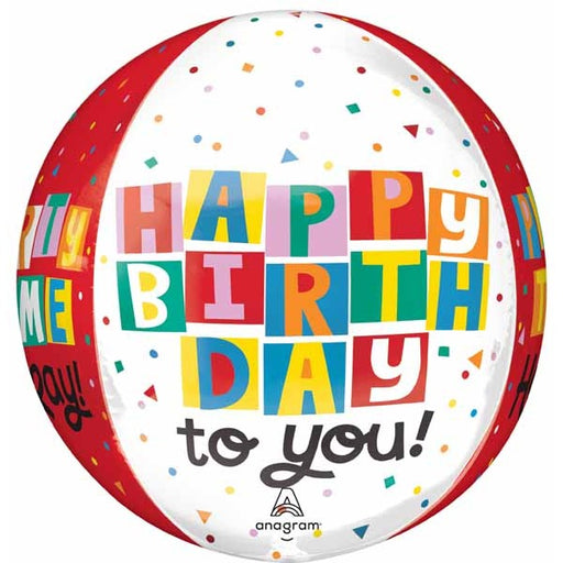 Celebrate the Day Happy Birthday Orbz Foil Balloon