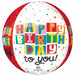 Celebrate the Day Happy Birthday Orbz Foil Balloon