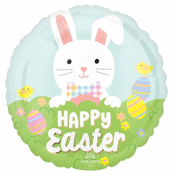 Easter Bunny Bliss 18" Round Foil Balloon