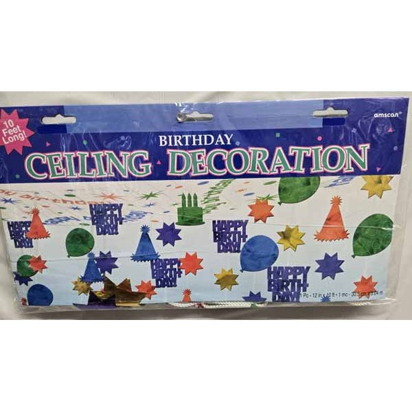 Birthday Ceiling Decoration, 12 in x 12 ft