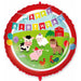 Farm Happy Birthday 18-Inch Round Foil Balloon