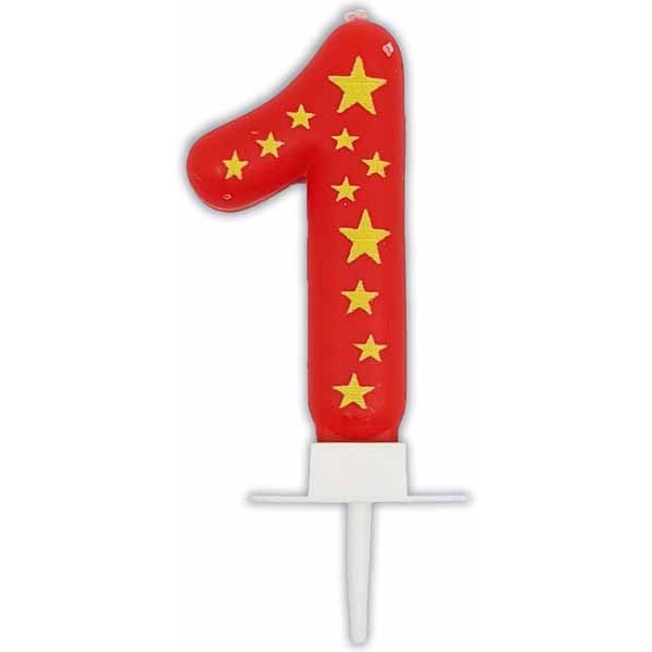 Stars Number 1 Birthday Candle