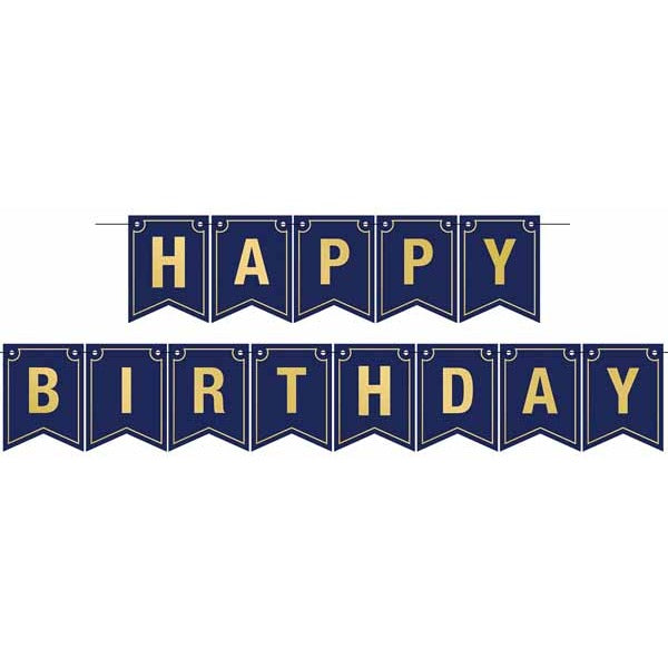 Foil Happy Birthday Streamer, 6 Inches x 12 Feet