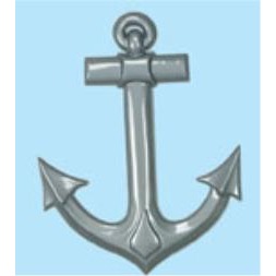 25-Inch Gray Plastic Anchor Decoration