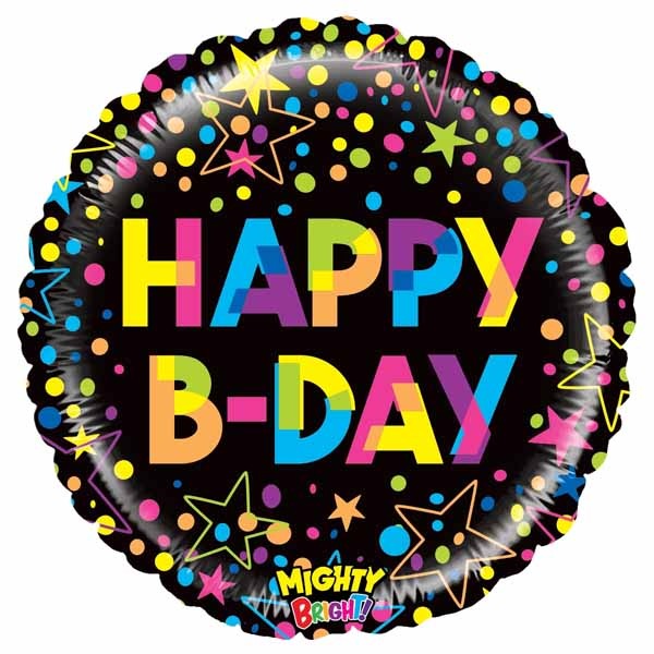 Mighty Colorful Birthday 21-Inch Round Foil Balloon