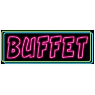 Neon Buffet Sign, 8 x 22 Inches