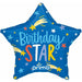 Prima Birthday Star 9" Star-Shaped Foil Balloons, 6 Pack