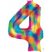34" Rainbow Splash Number 4 Balloon