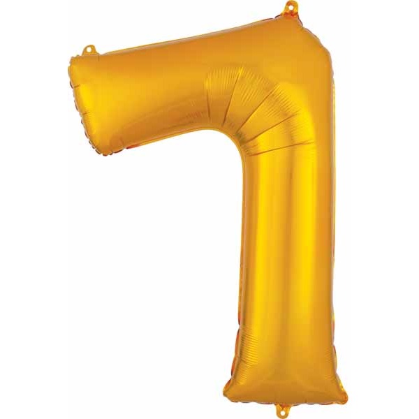 34 Inch Gold Number 7 Foil Balloon