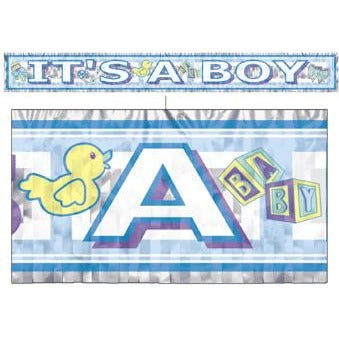 Metallic It's a Boy Banner