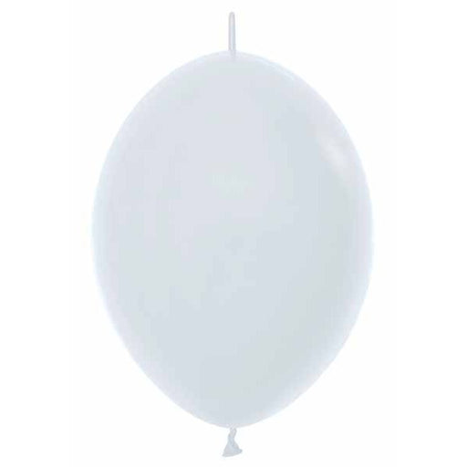 Sempertex White 6-Inch Link-O-Loon Latex Balloons, 50 Pack