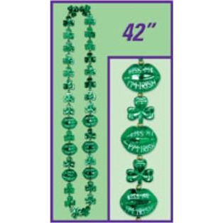 42-Inch Shamrock Bead Necklace with Kiss Lips