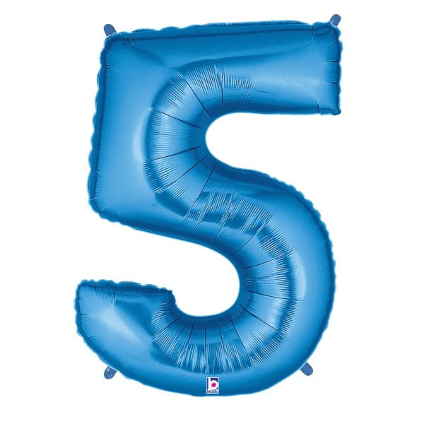 Megaloon Blue Number 5 Balloon, 40 Inch