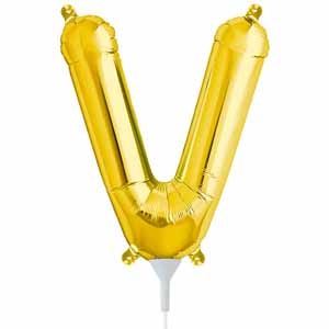 16-Inch Gold Letter V Balloon