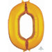 34-Inch Gold Number 0 Foil Balloon
