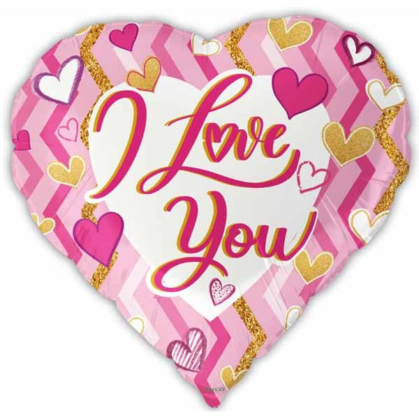 I Love You Heart Foil Balloon, 18 Inch