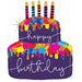 Paint Splatter Birthday Cake Foil Balloon, 30 Inch
