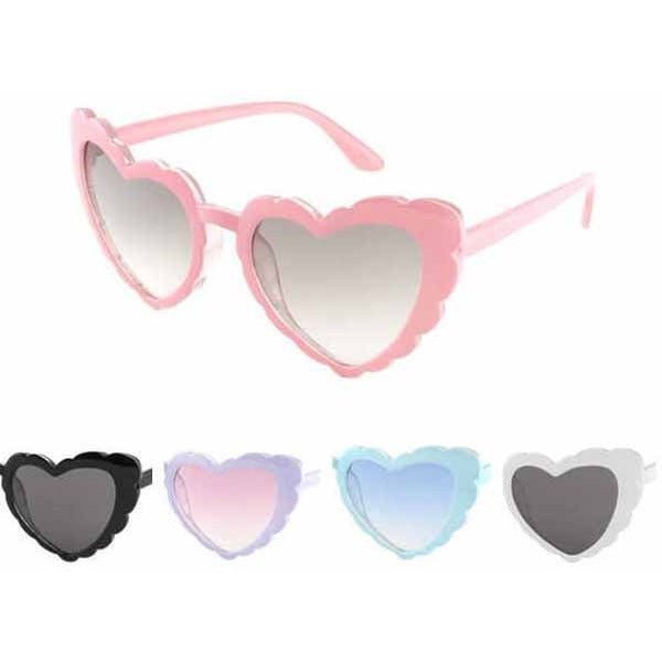 Heart-Shaped Wavy Frame Glasses with Colored Lenses, 12 Pairs