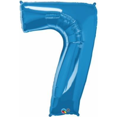 34-Inch Sapphire Blue Number 7 Balloon