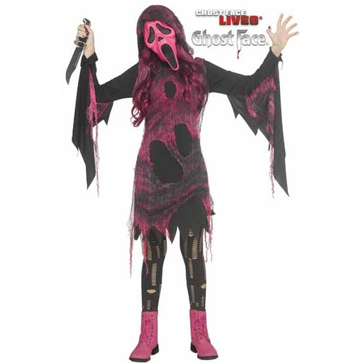 Pink Gauze Ghost Face Child Costume, Size 14/16