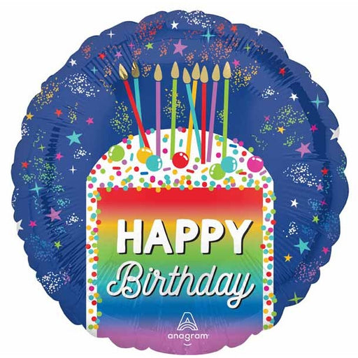 Rainbow Slice Happy Birthday 18-Inch Round Foil Balloon