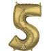 26-Inch White Gold Number 5 Balloon
