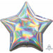 Iridescent Silver Star Foil Balloon, 19 Inch