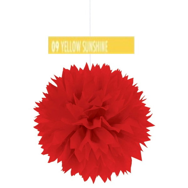 16" FLUFFY DECORATIO N YELLOW 3PK/12CS