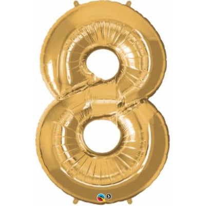 34-Inch Gold Number 8 Balloon