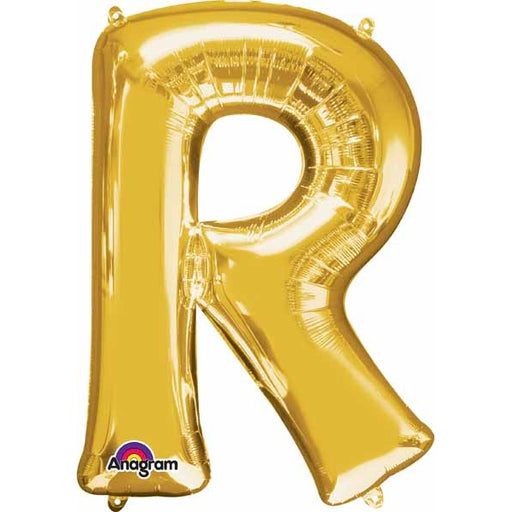 34-Inch Gold Letter R Foil Balloon