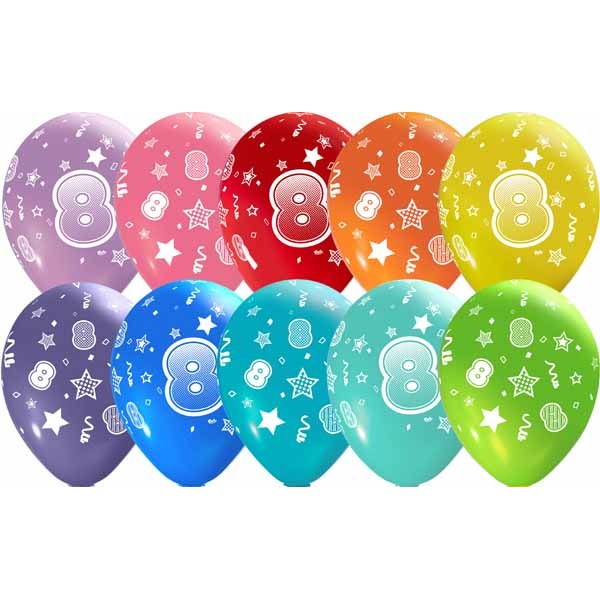 #8 NUMBERS-ALL-OVER 12" TRENDY ASST 50/B