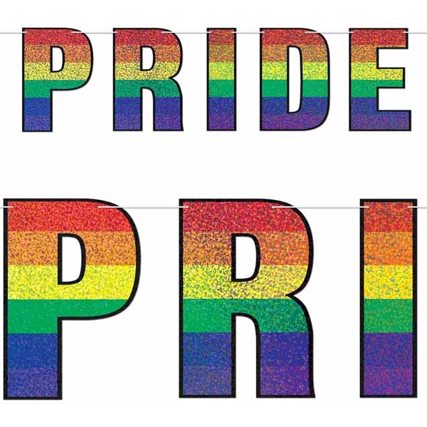Glittered Pride Streamer, 5 ft