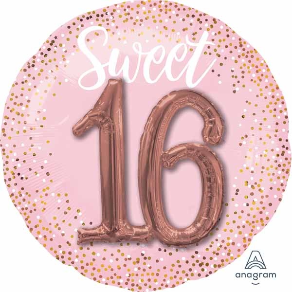 Blush Pink Sweet 16 Foil Balloon, 36 Inch