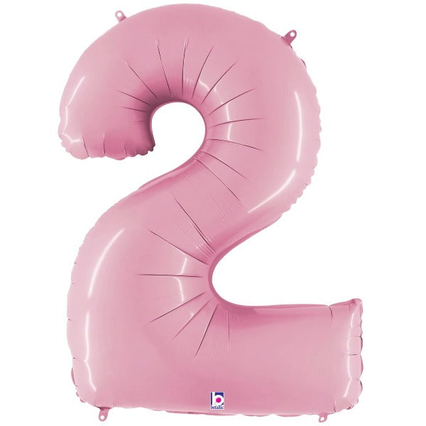 Megaloon Number 2 Pastel Pink Balloon