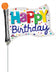 10" Flat HBD Flag Mini Shape Balloon