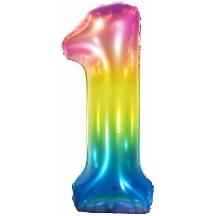 34" Jelly Rainbow Number 1 Balloon