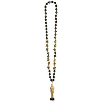 Awards Night Bead Necklace with Statuette Pendant