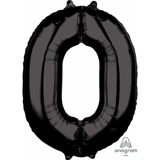 26-Inch Black Number 0 Balloon