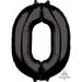 26-Inch Black Number 0 Balloon