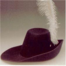Black Cavalier Hat with Plume
