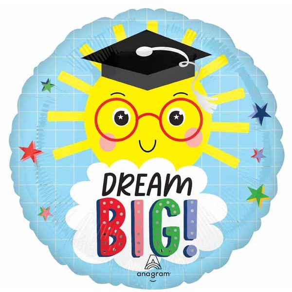 Dream Big Grad 18" Round Foil Graduation Balloon