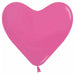 Sempertex Fuchsia 12" Heart Latex Balloons, 50 Count