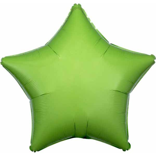 19 Inch Kiwi Green Star Foil Balloon, Flat