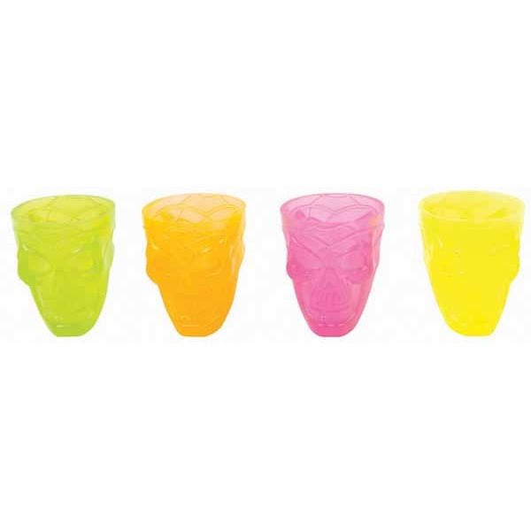 SKULL SHOT GLASS SET 2/PK ASST COLORS