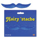 Blue Hairy Stache Self-Adhesive Mustache, 5.5 Inches