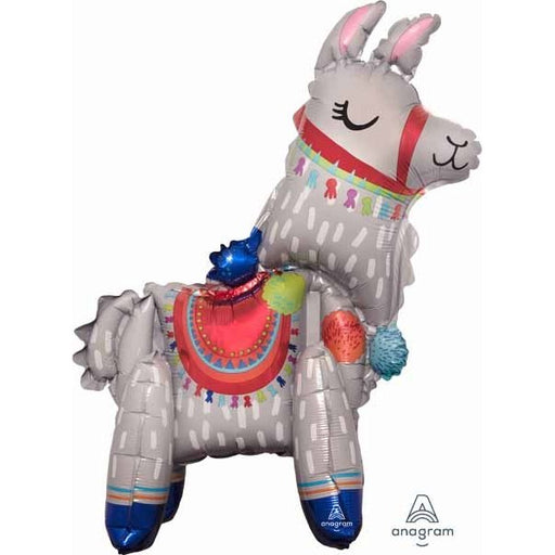 23" Standing Llama Multicolor Foil Balloon