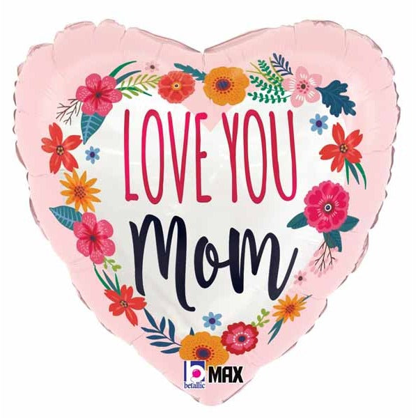 Satin Love You Mom Blossoms 9-Inch Foil Balloon